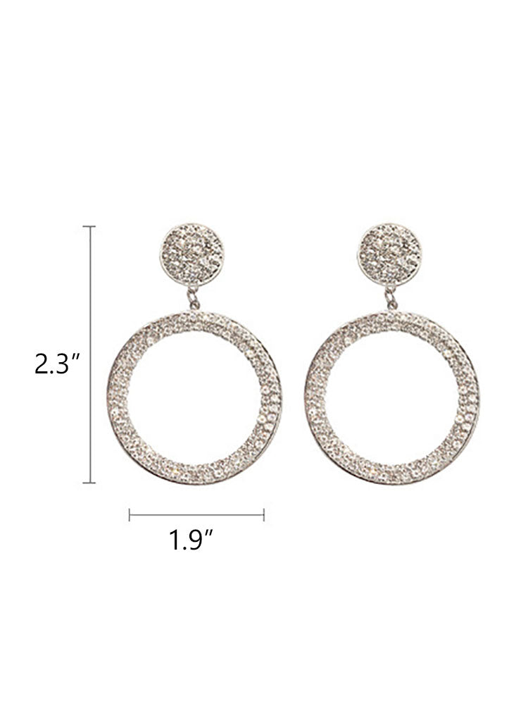 European Rhinestone Glitter Ring Earrings
