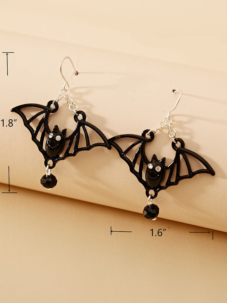 Halloween Retro Bat Pendant Earrings