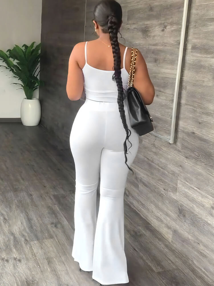 Two Piece Spaghetti Strap Tank Top & FlAre Pants