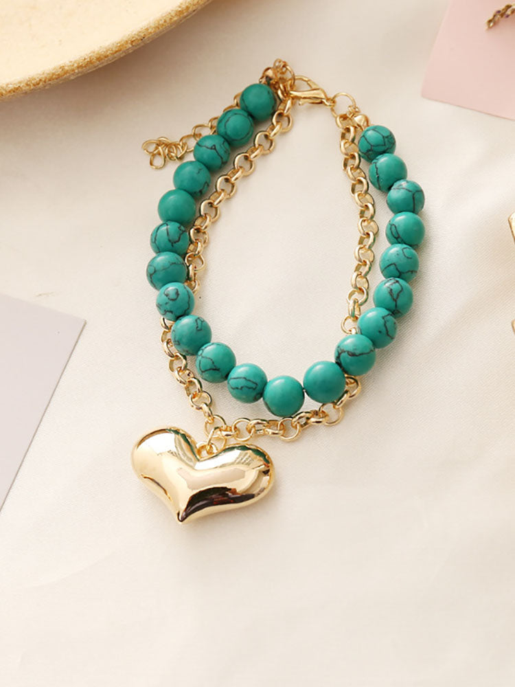 Multilayer Beads Chain Necklace + Bracelet Sets
