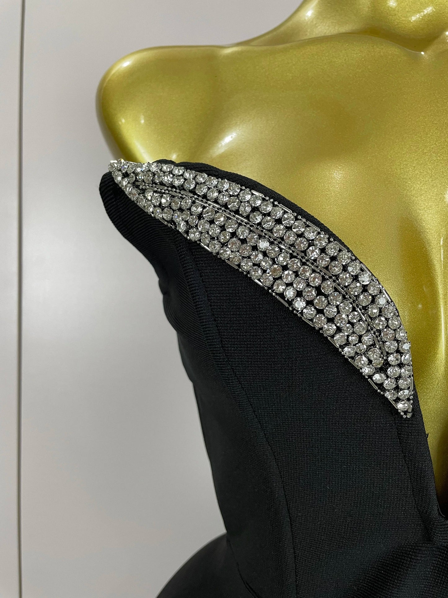 Sparkly Rhinestone Strapless Bodycon Long Dress