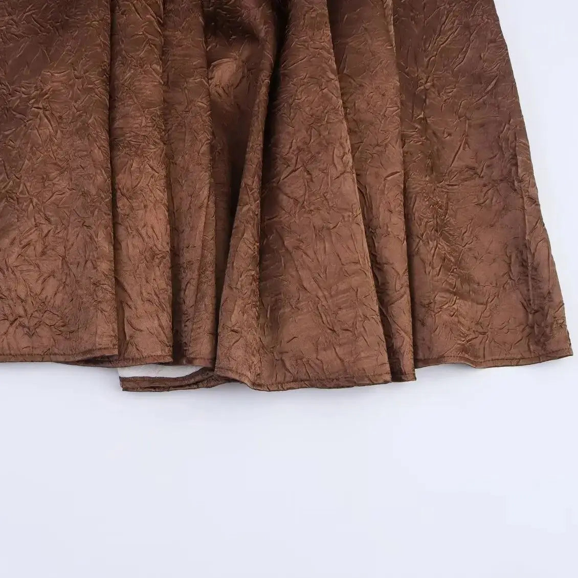 Brown A-Line Midi Dress | Princess Style with Sash Detail