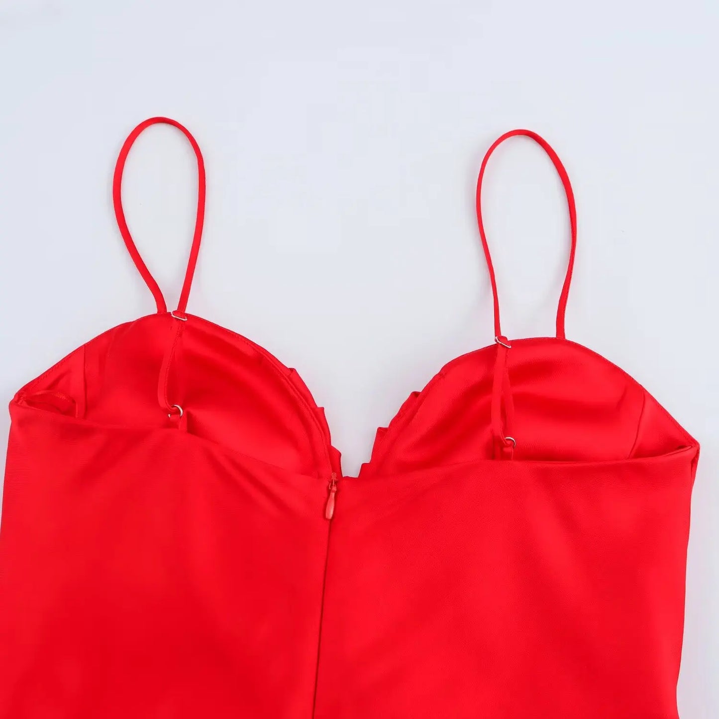 Ruched Neck Cami Satin Maxi Dress