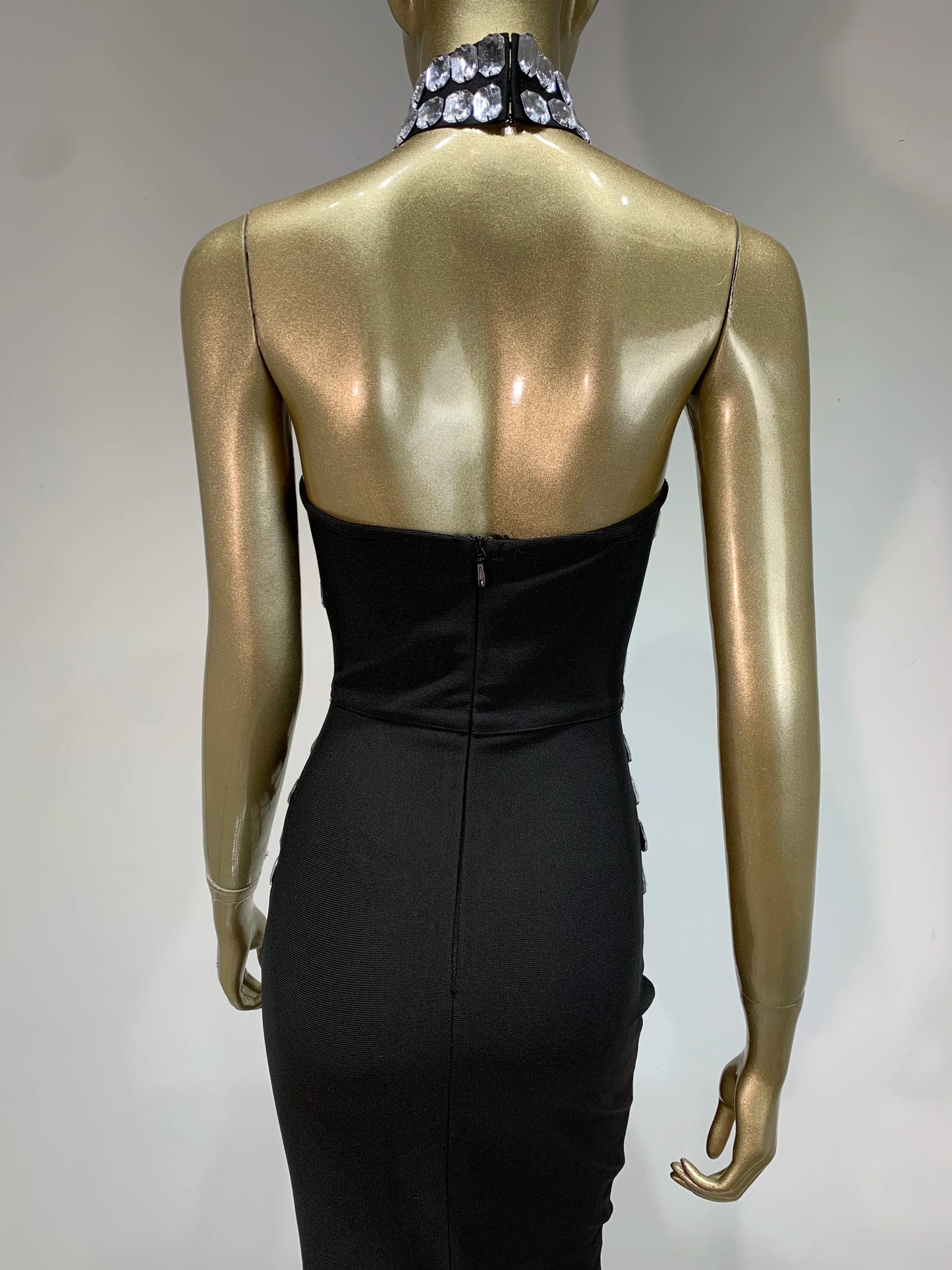 Black Strapless Beaded Maxi Dress – Elegant Gown