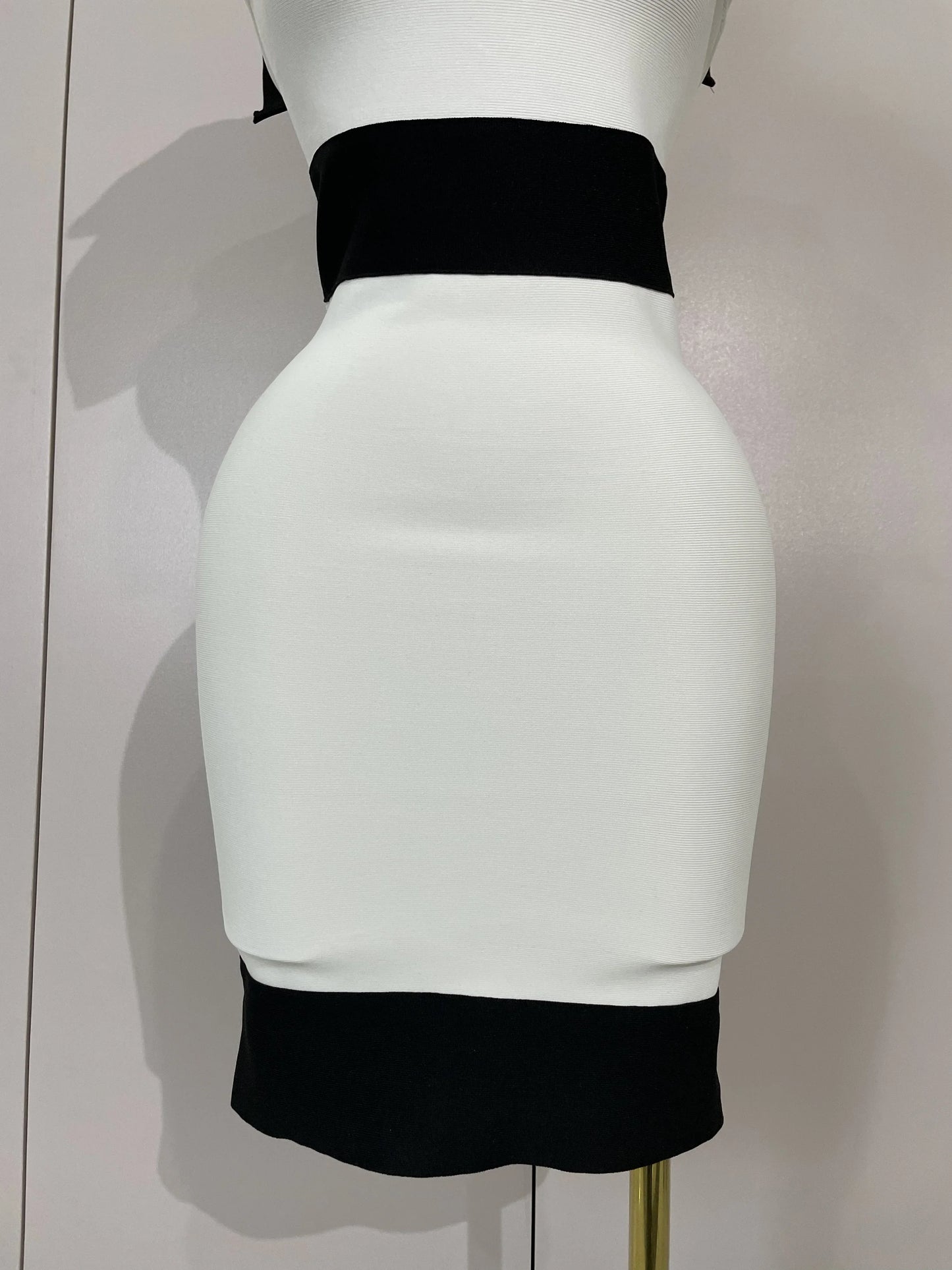 Black & White Bow Tie Bodycon Mini Dress
