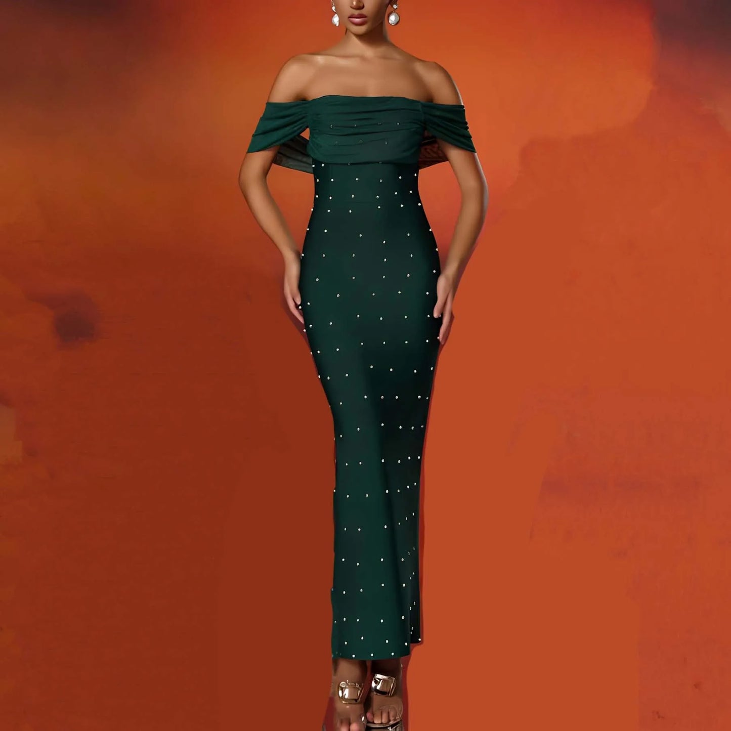 Strapless Mesh Patchwork Dress | Beaded Vintage Elegance