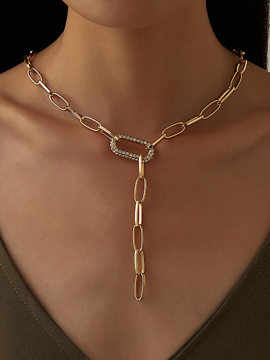 Minimalist Hollow Out Rhinestone Necklaces