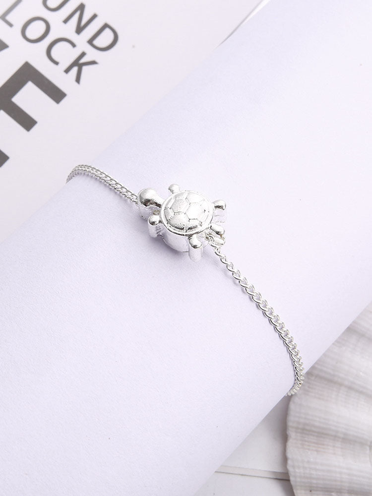Minimalist Little Turtle Pendant Anklet