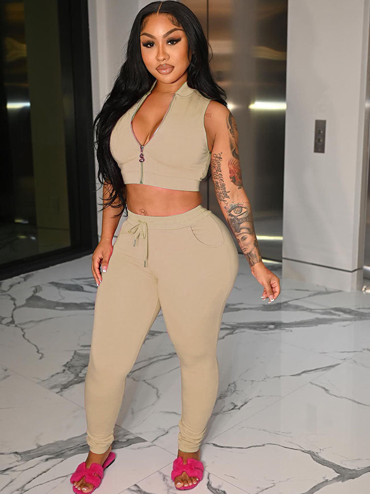 Two Piece Tank Tops Long Pants Outfits
