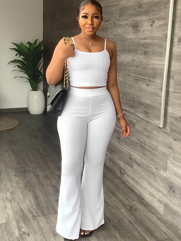 Two Piece Spaghetti Strap Tank Top & FlAre Pants
