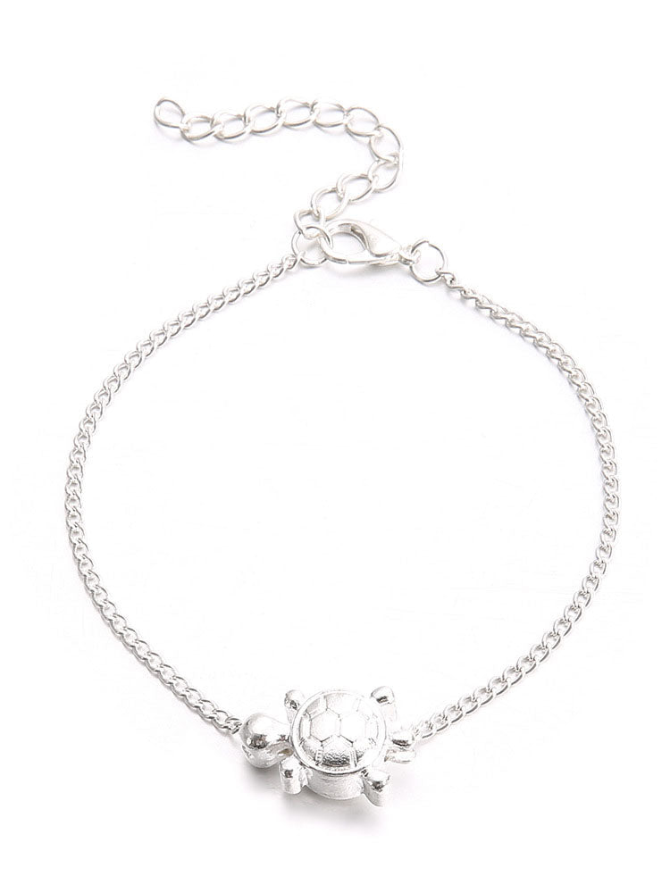 Minimalist Little Turtle Pendant Anklet