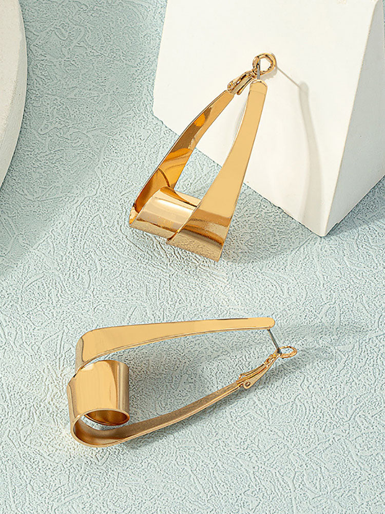 Simple Irregular Gold Plated Earrings