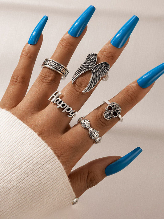 Halloween Five Piece Butterfly Rings