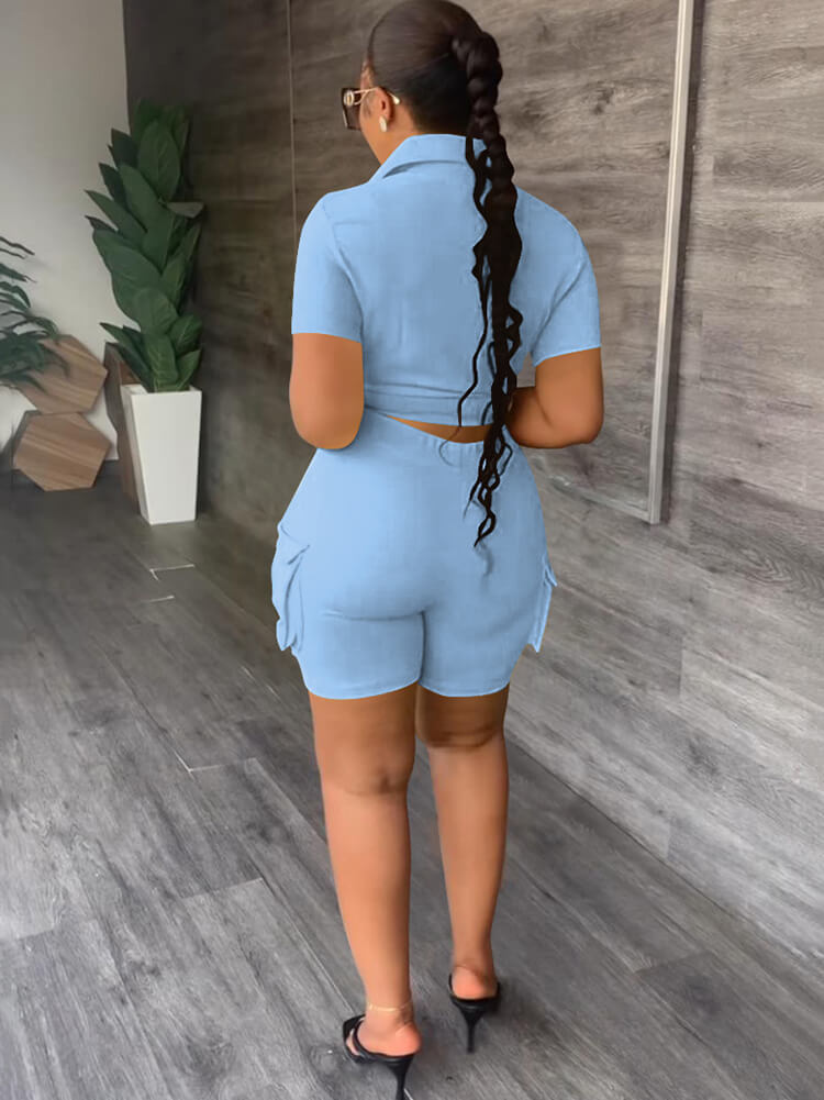 Two Piece Short Sleeve Tops & Shorts