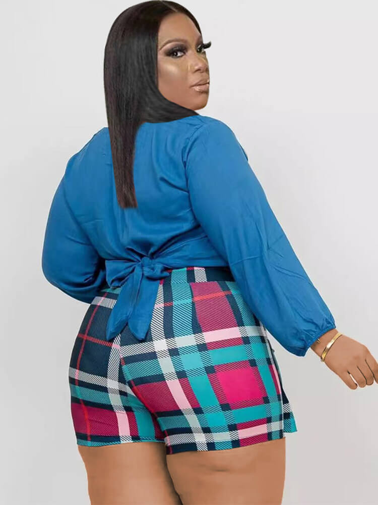 Long Sleeve Crop Top & Short Pantskirt