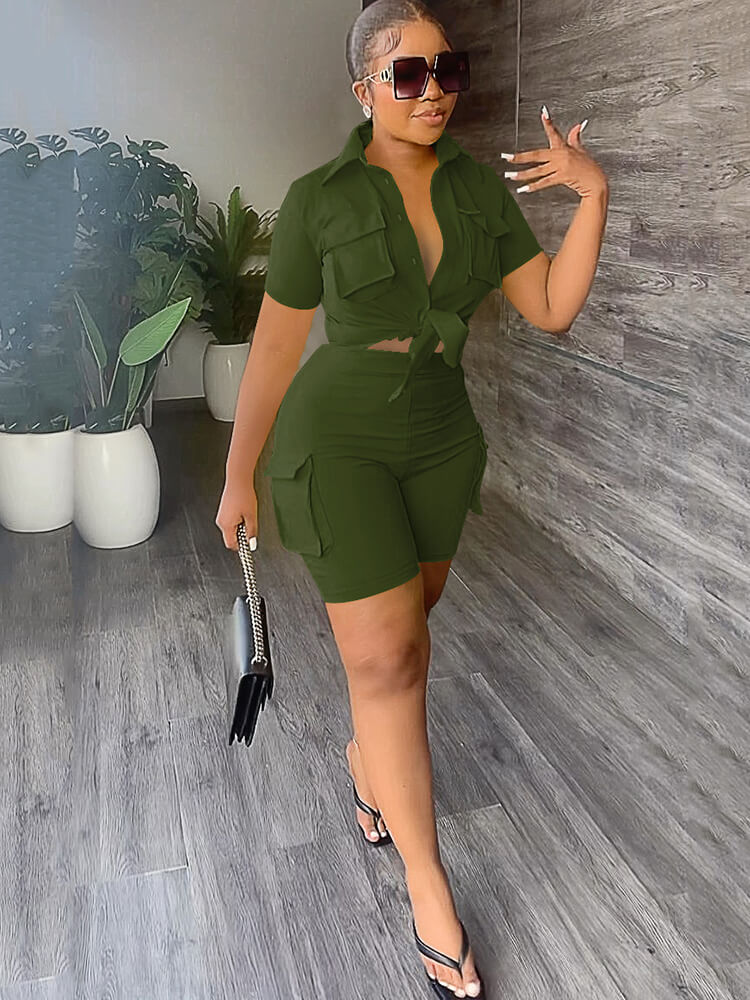 Two Piece Short Sleeve Tops & Shorts