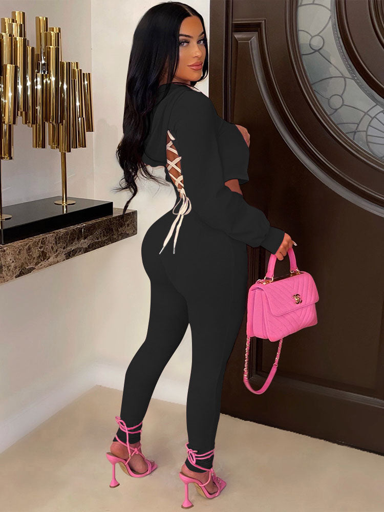 Two Piece Crop Tops & Drawstring Pants