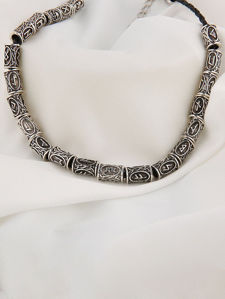 Vintage Finely Engraving Runaven Beads Necklace