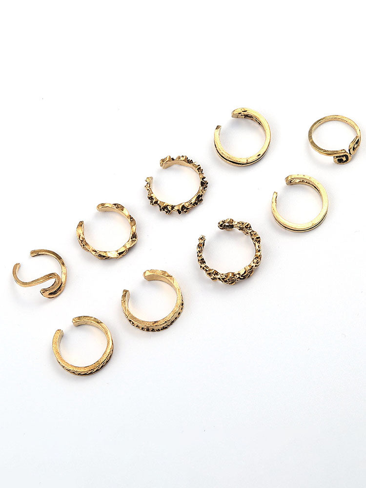 Nine Piece Adjustable Opening Toe Rings Sets