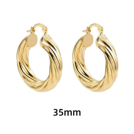 14kt Gold Twisted Hoop Earrings