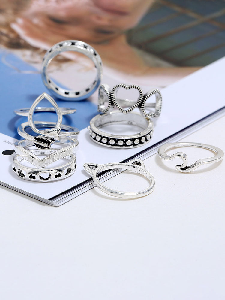 Minimalist Joint Knuckle Geometric Rings Sets
