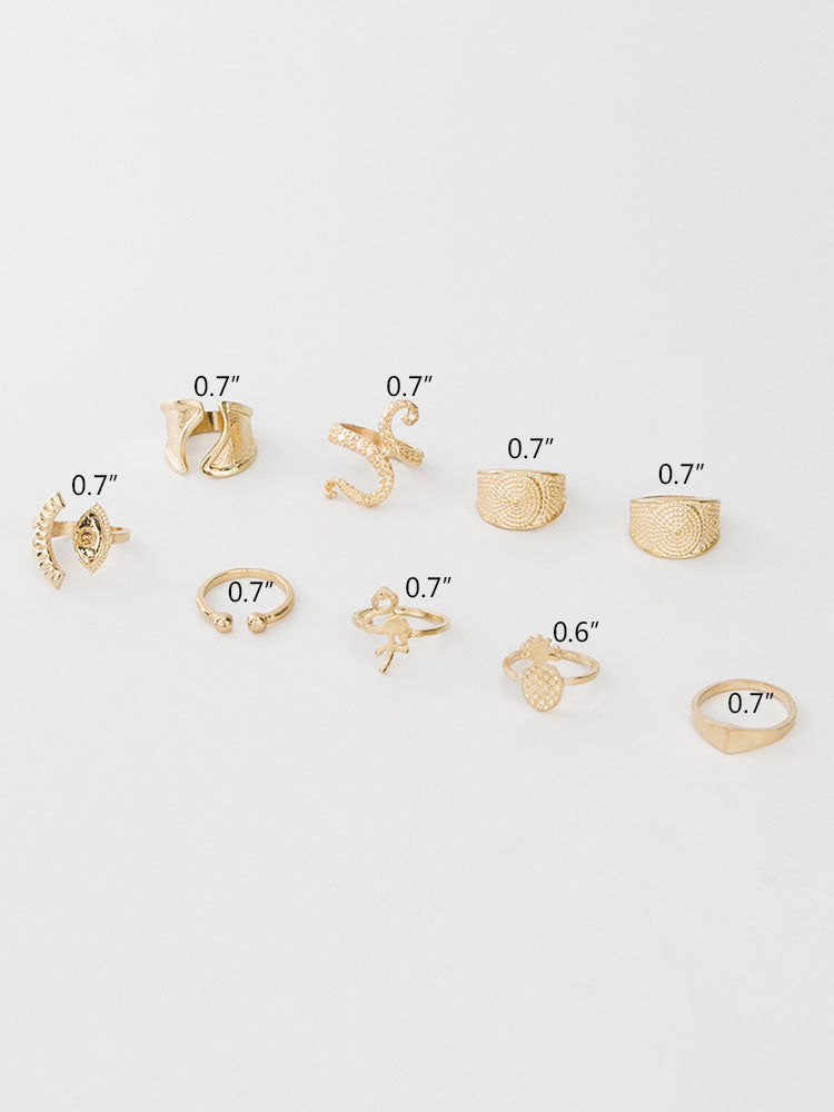 Minimalist Joint Knuckle Geometric Rings Sets