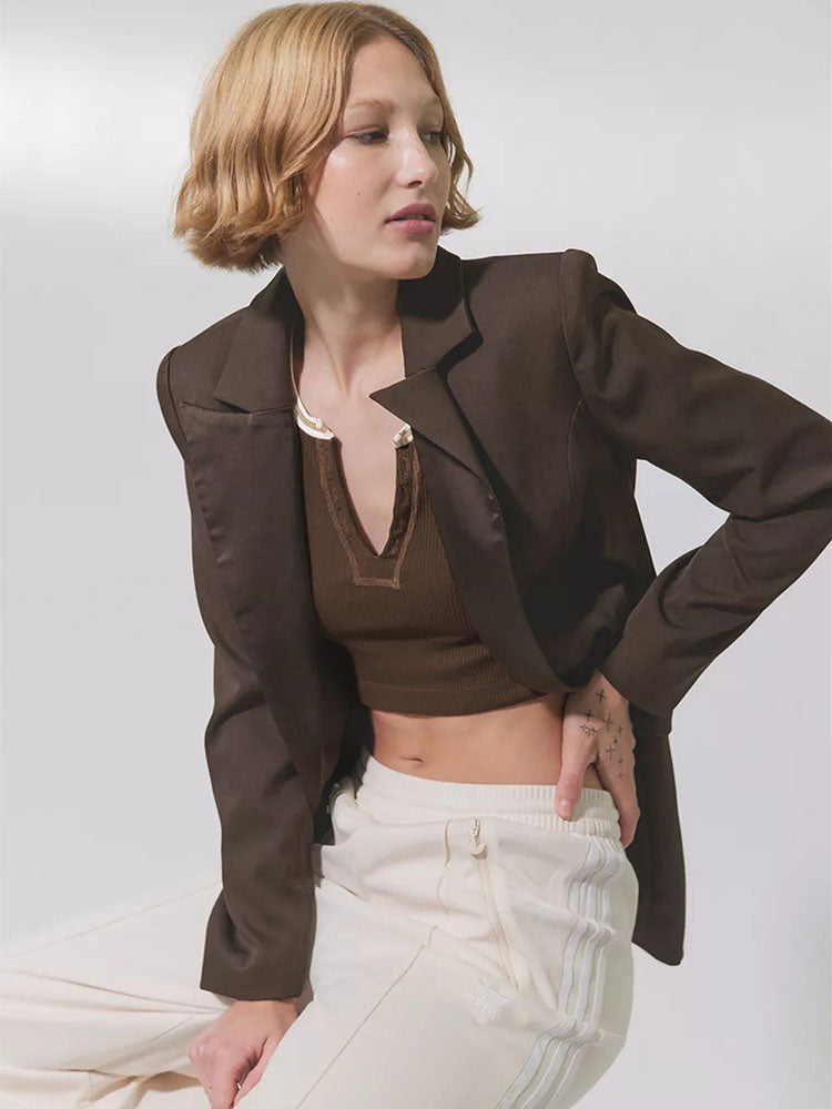 Sleeveless Slim Fitted Ribbed Crop Tops
