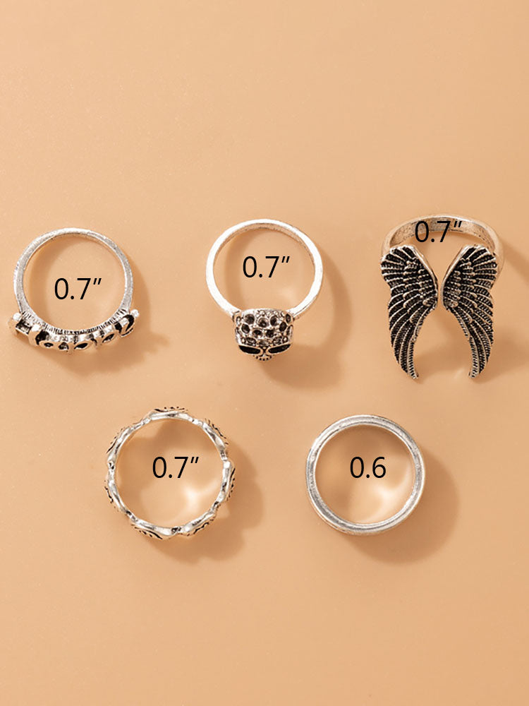 Halloween Five Piece Butterfly Rings