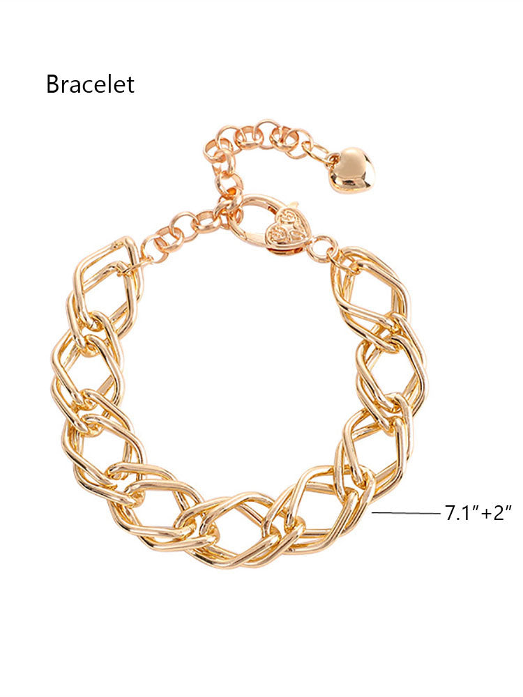 Minimalist Hollow Out Necklace Bracelet Sets