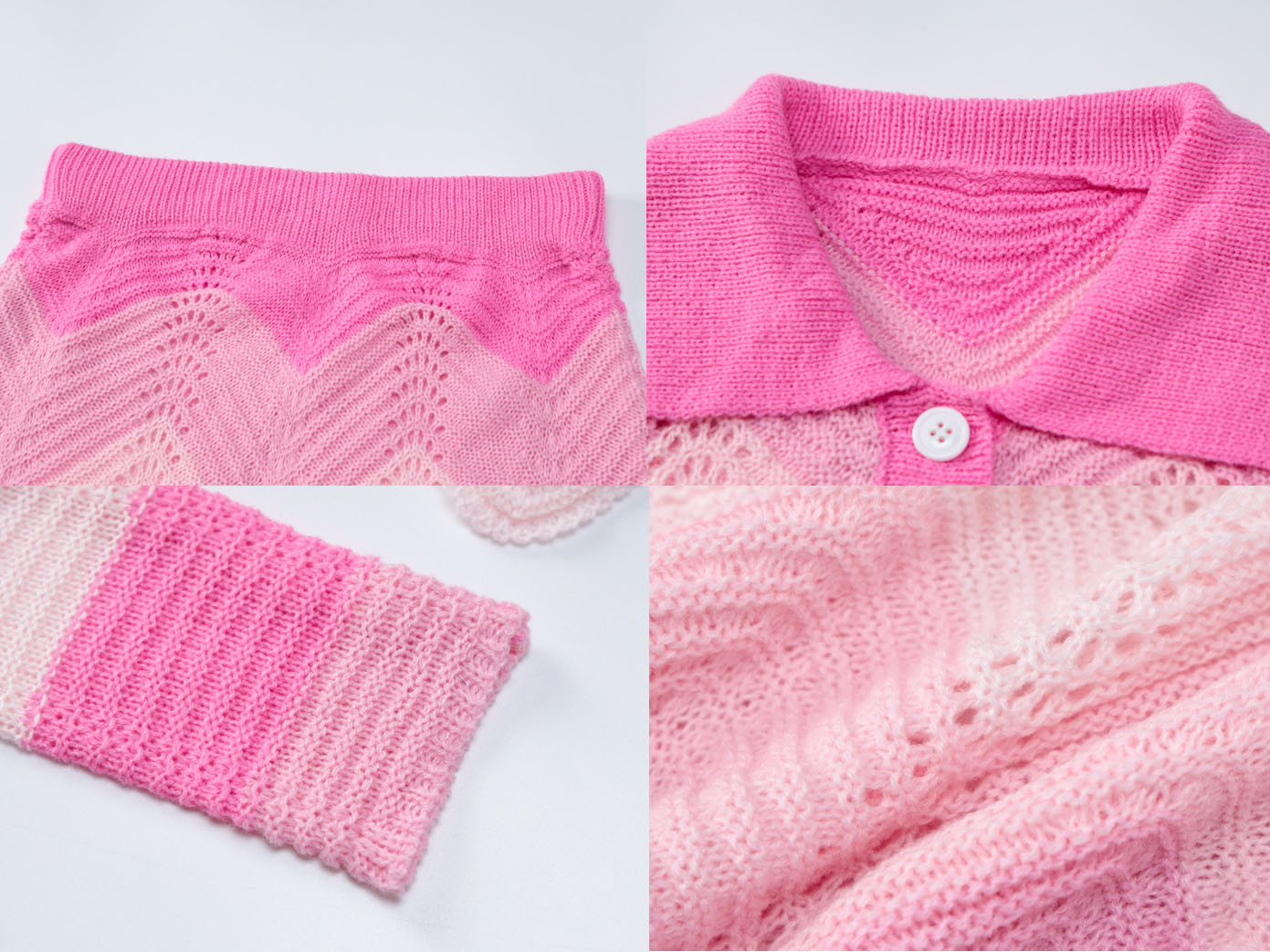 Two Piece Knit Color Block Skirt Suits