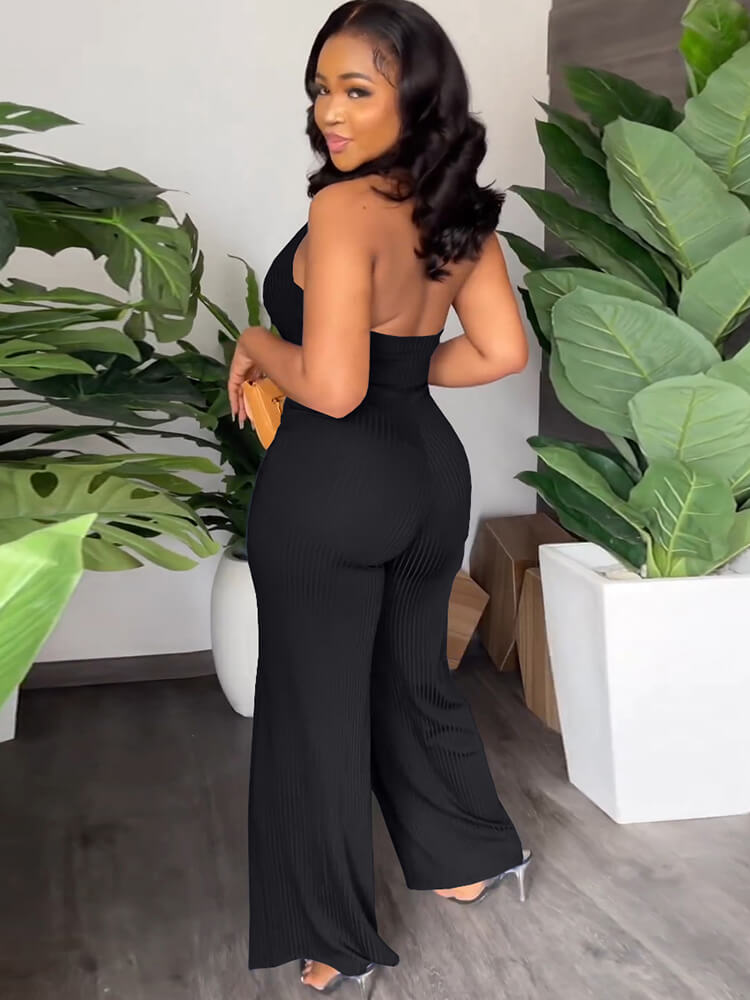 Halter Cowl Neck Wide Leg Flares Jumpsuits