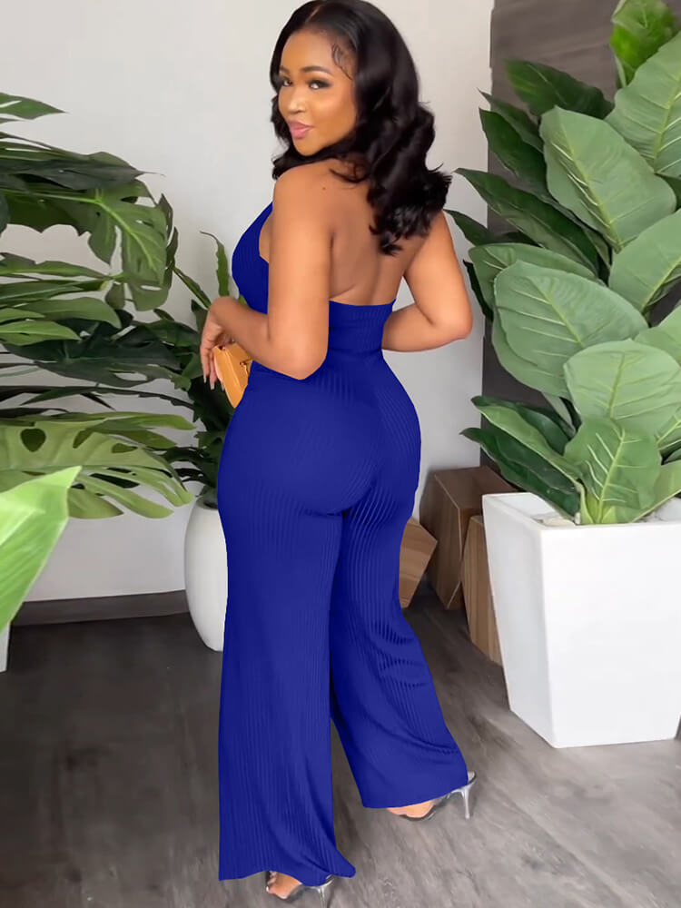 Halter Cowl Neck Wide Leg Flares Jumpsuits