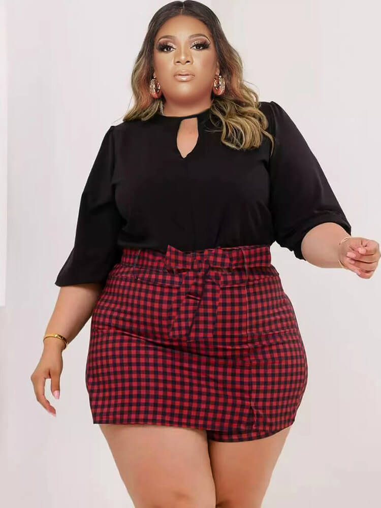 Long Sleeve Crop Top & Short Pantskirt