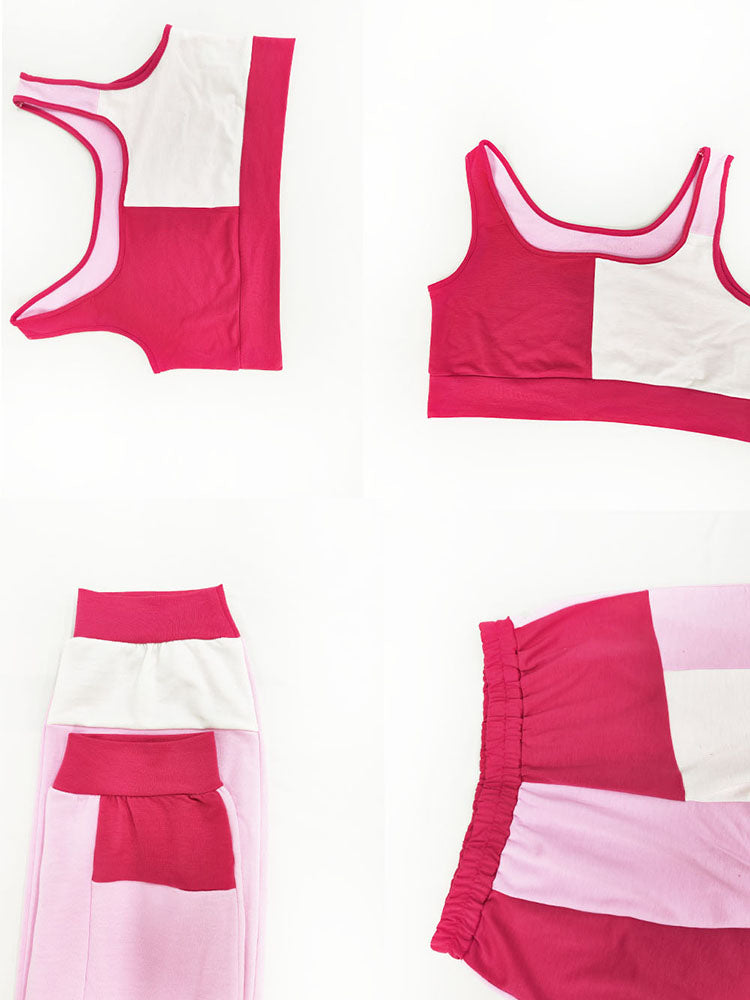 Color Block Tank Top Long Pants Set