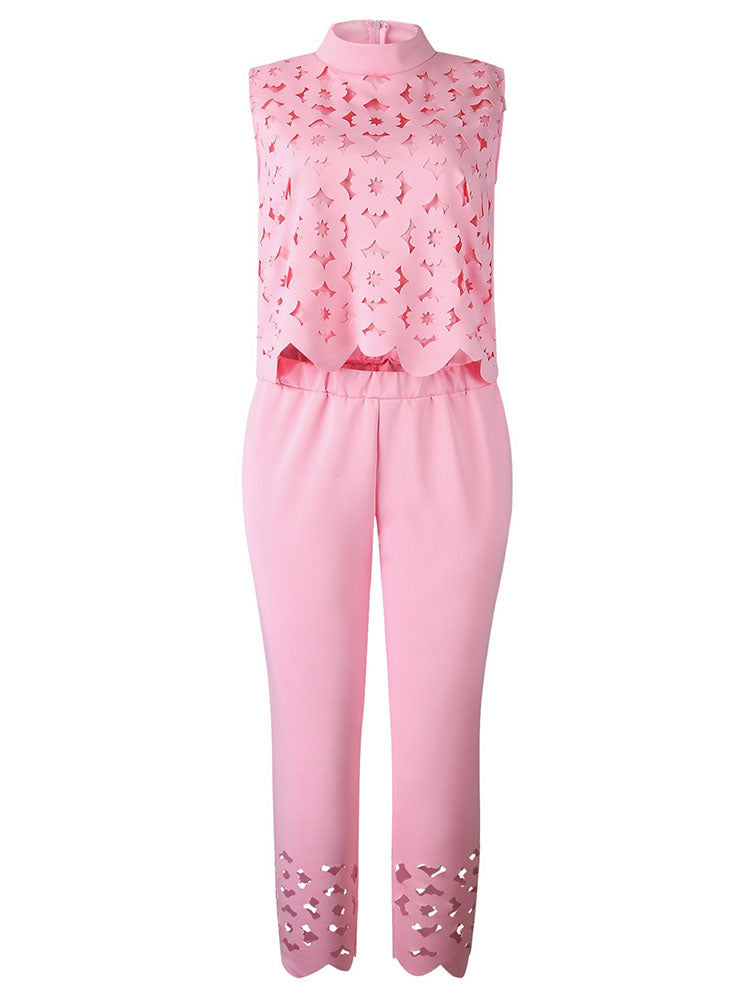 Two Piece Hollow Out Tops & Long Pants