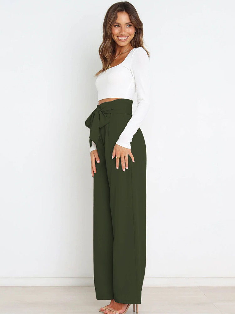 High Waist Knot Flare Bottoms