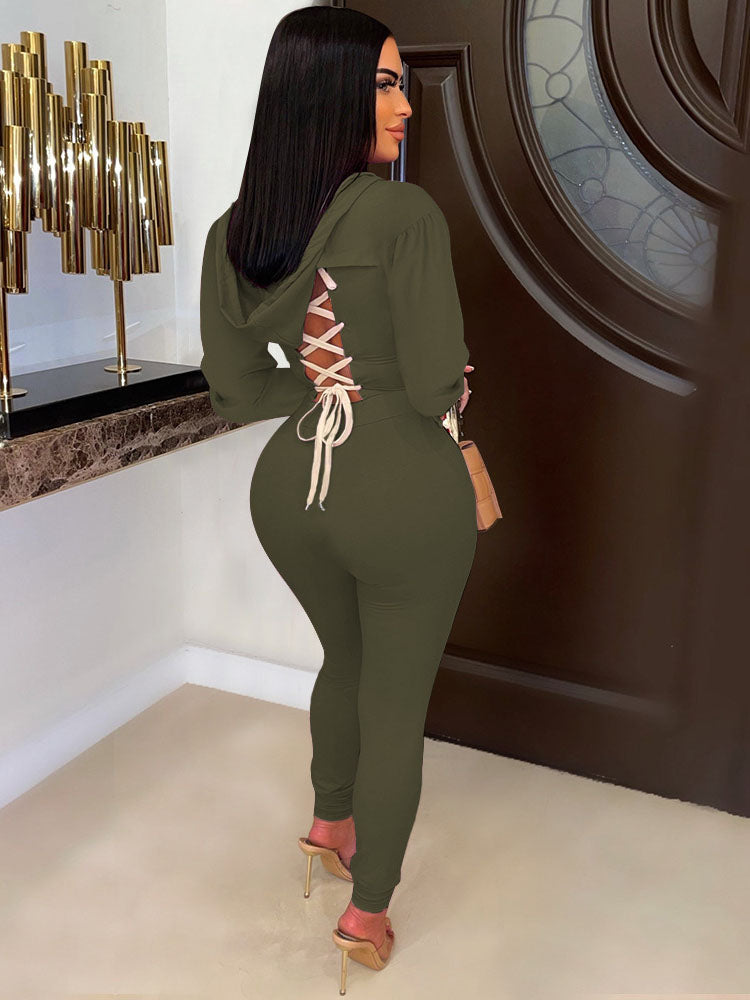 Two Piece Crop Tops & Drawstring Pants