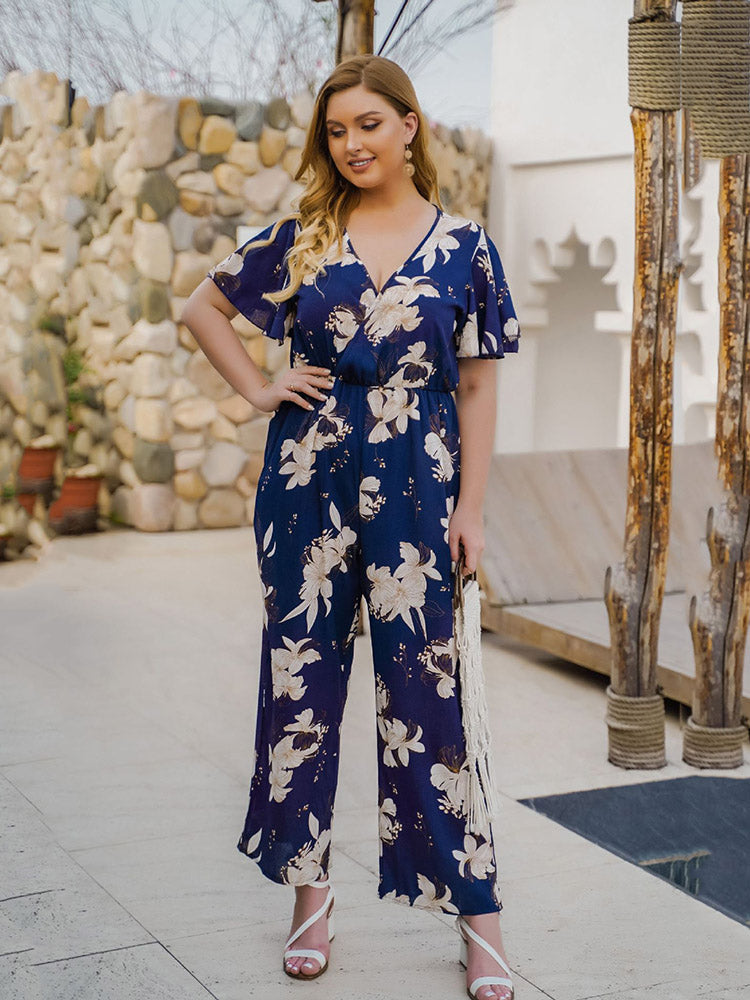 Wrap Floral Print JumpSuit