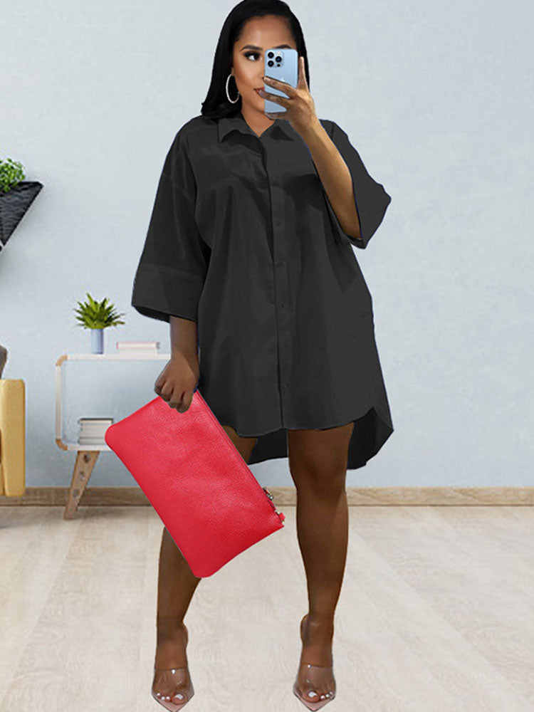 Plus Size Button Down Shirt Dresses