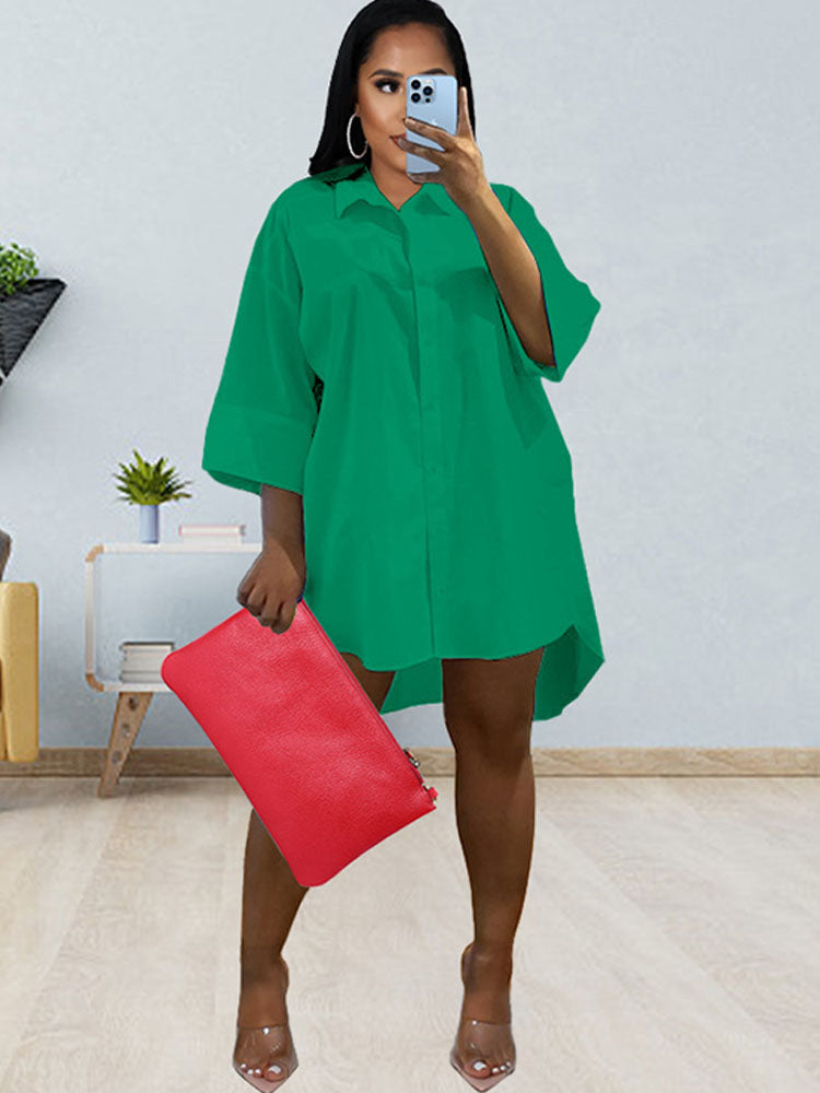 Plus Size Button Down Shirt Dresses