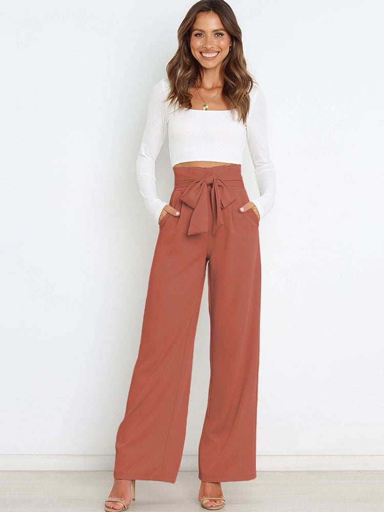 High Waist Knot Flare Bottoms