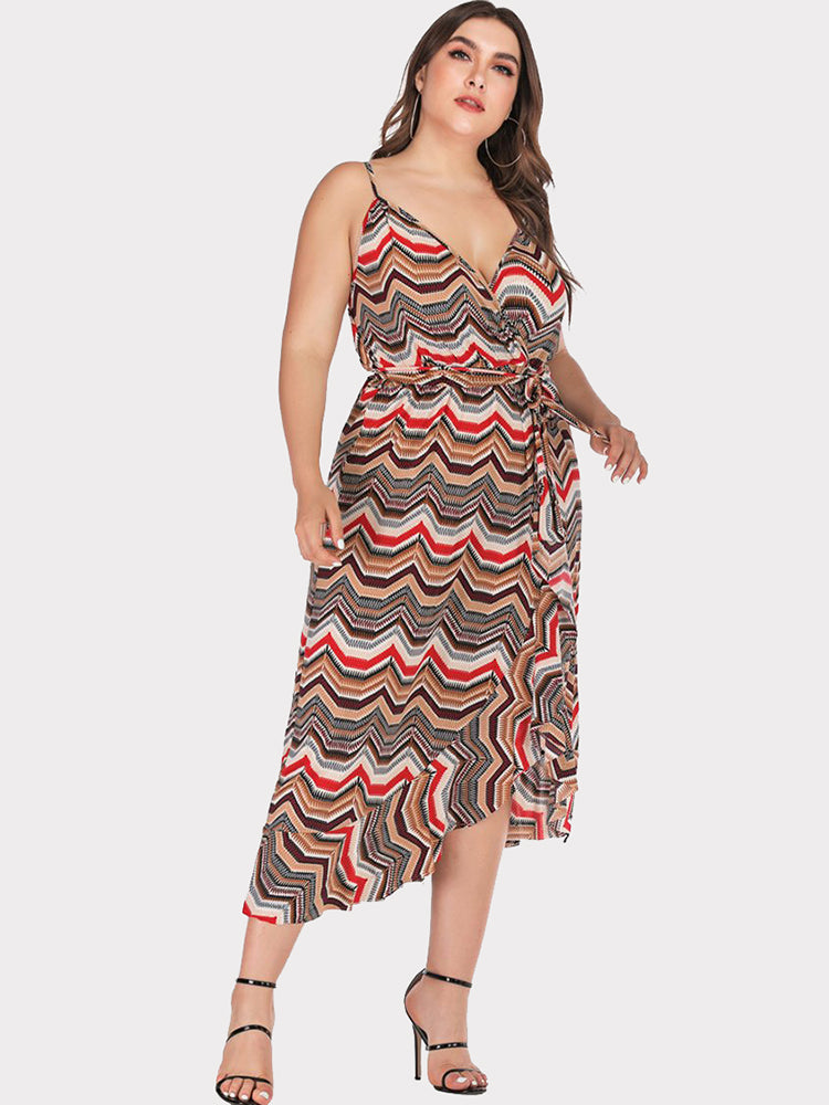 Waving Printed Mermaid Dress