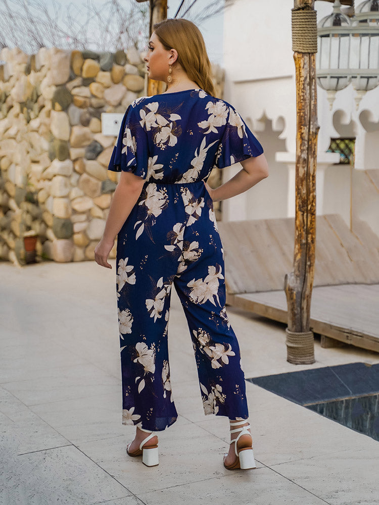 Wrap Floral Print JumpSuit