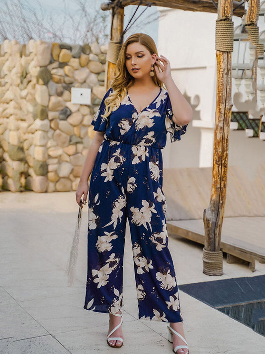 Wrap Floral Print JumpSuit
