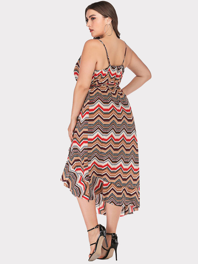 Waving Printed Mermaid Dress