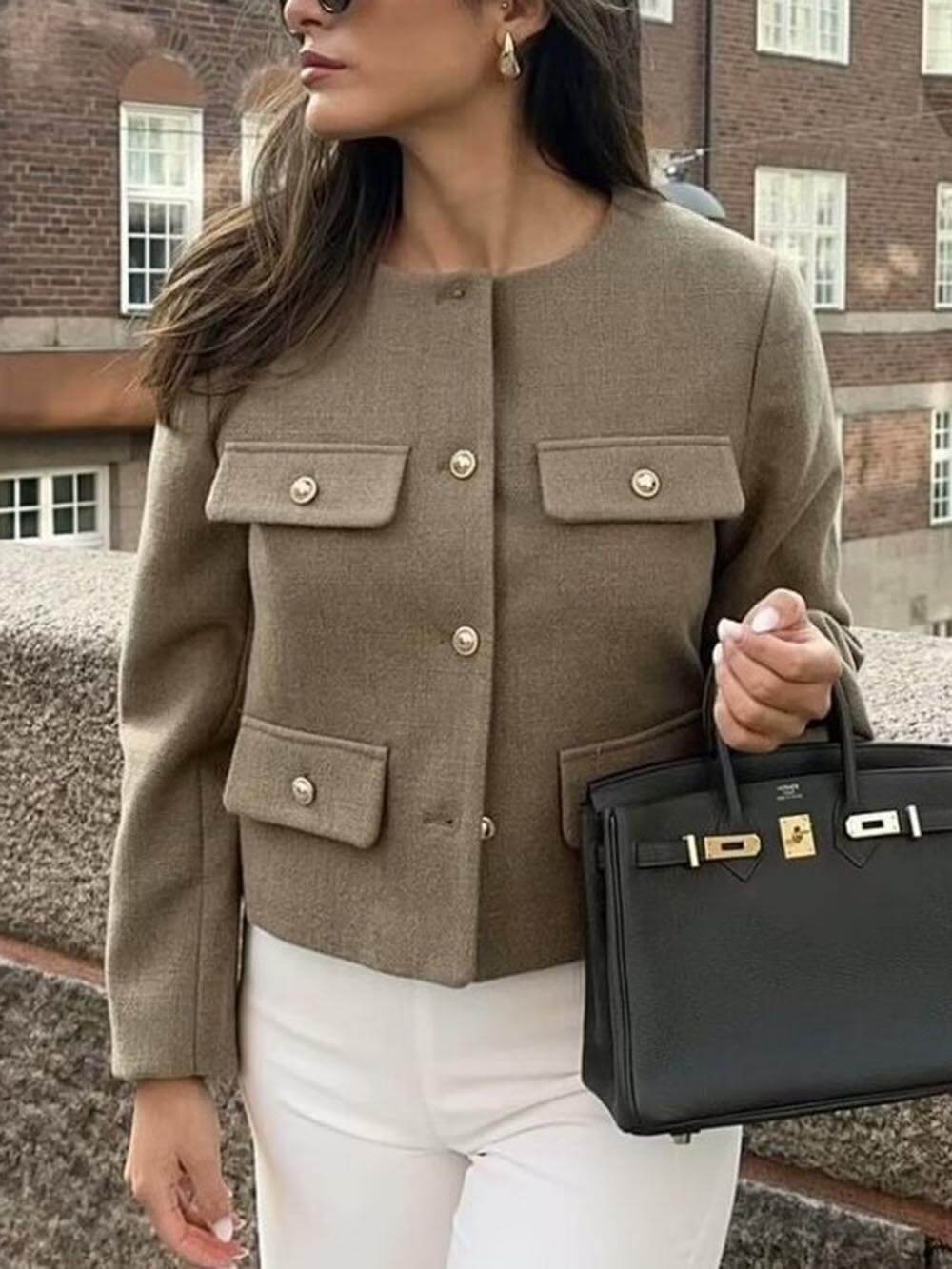 Chanel Style Button Short Suit Jacket