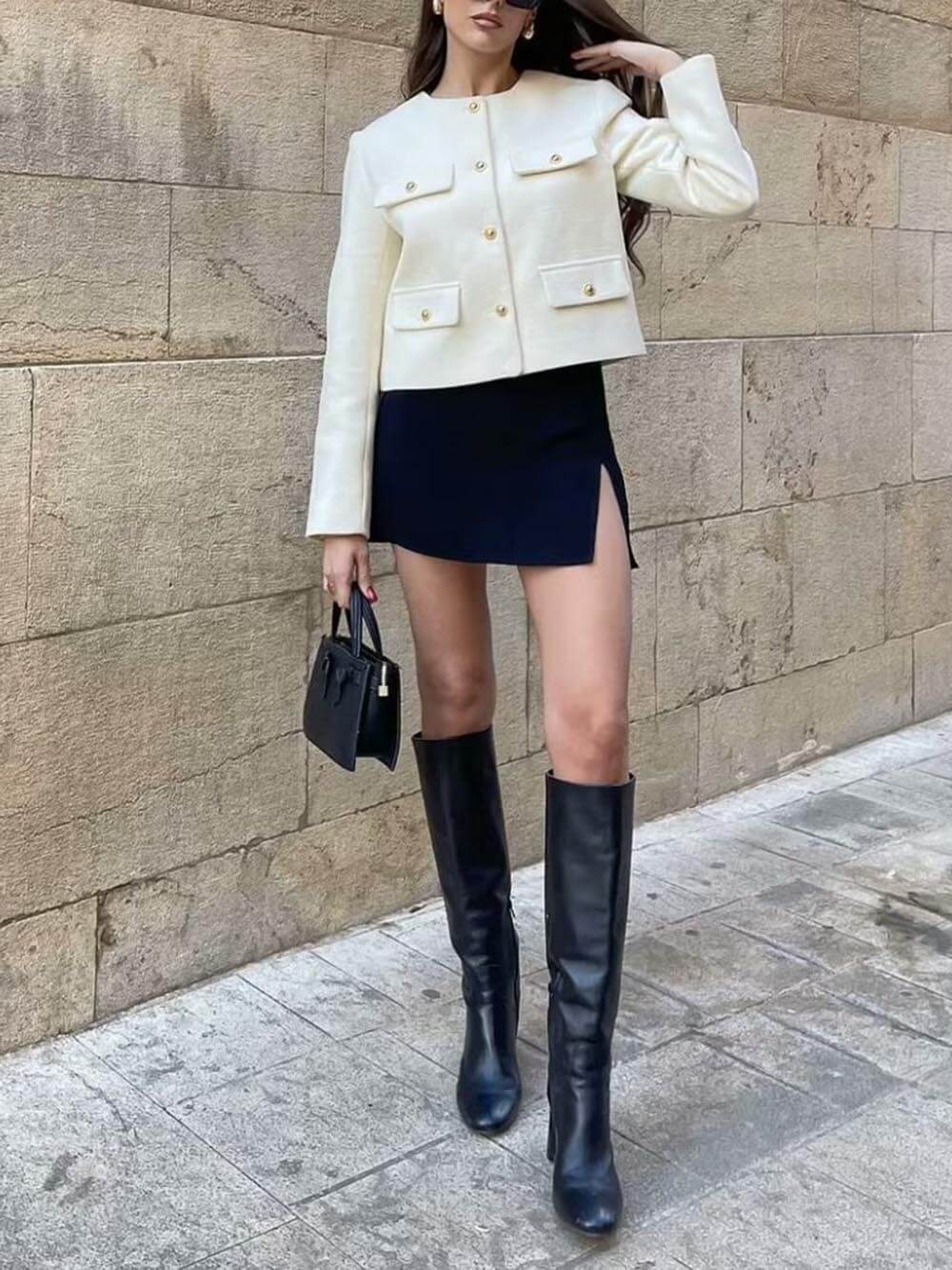 Chanel Style Button Short Suit Jacket