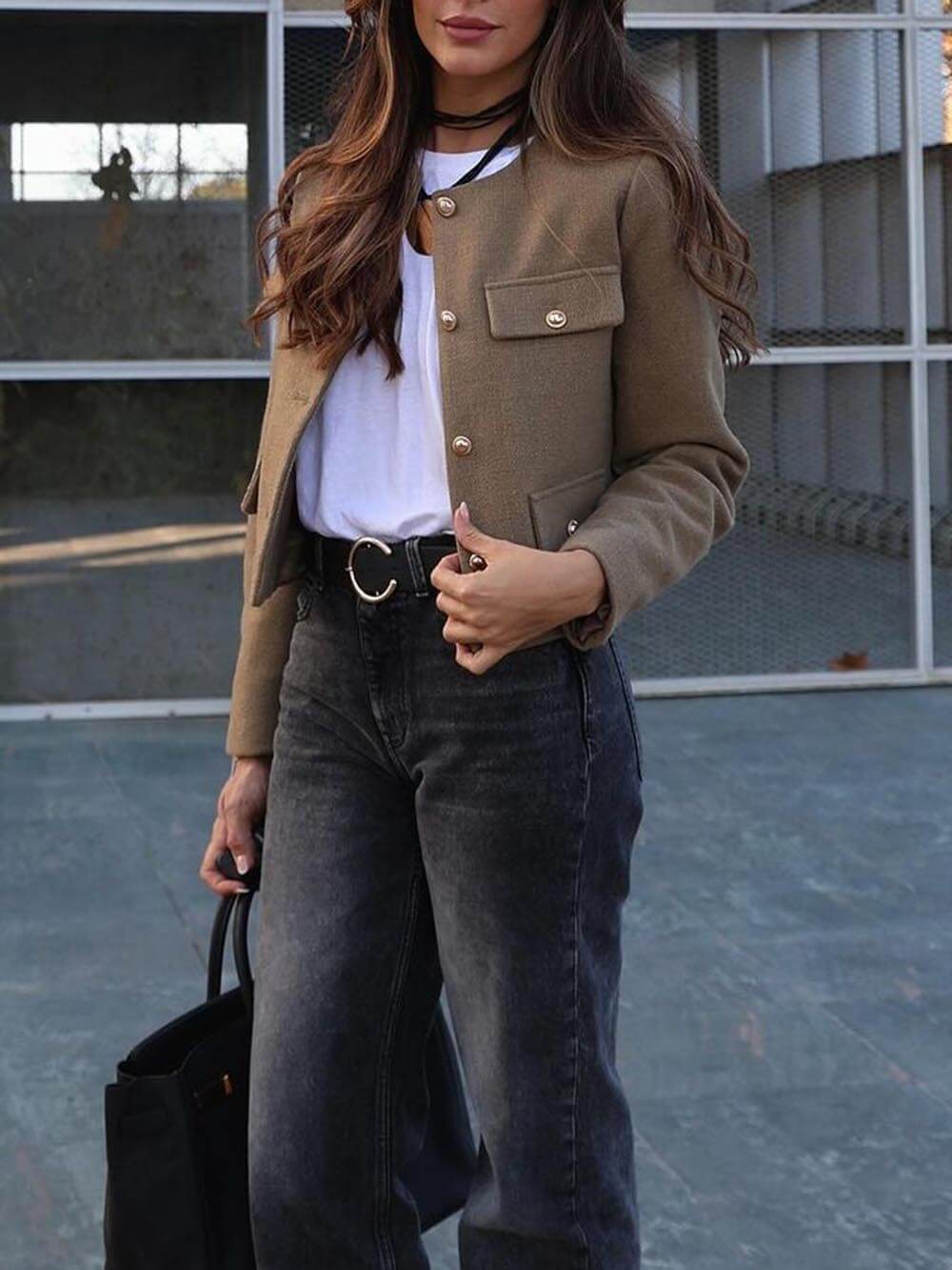 Chanel Style Button Short Suit Jacket