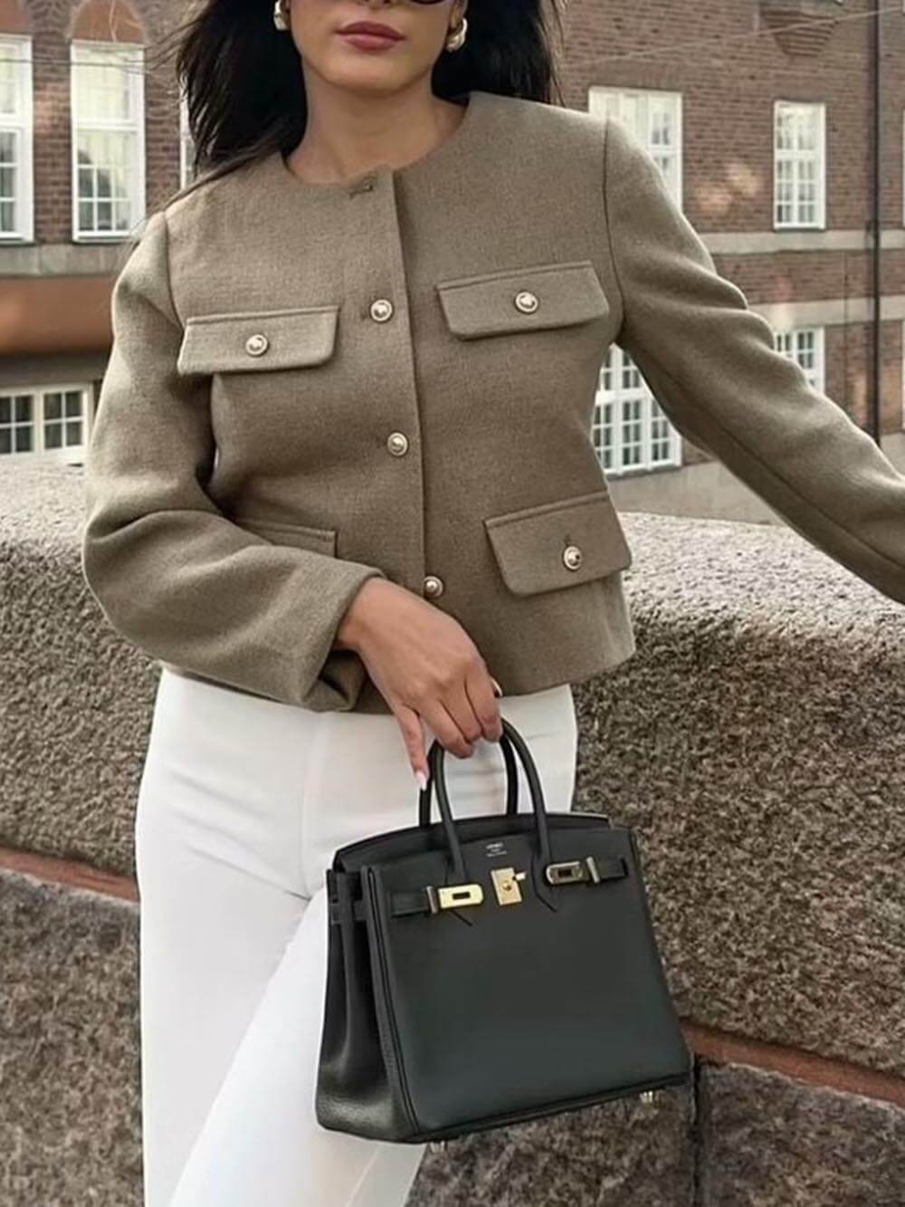 Chanel Style Button Short Suit Jacket