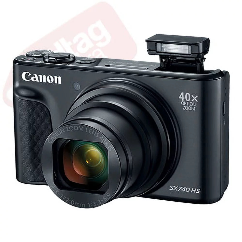Powershot SX740 HS 20.3MP 4K Digital Camera 40X Optical Zoom Wi-Fi Black